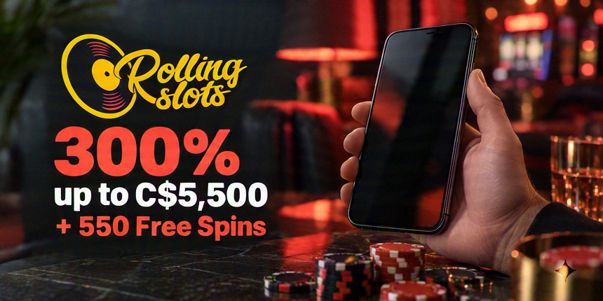New Casino Rolling Slots 300% up to C$5,500 + 550 Free Spins